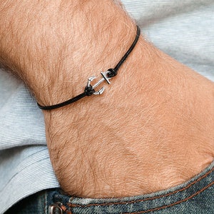 Mens Anchor bracelet Men bracelet Sailor bracelet Surfer bracelet Unisex bracelet Minimalist bracelet Adjustable bracelet Dainty bracelet