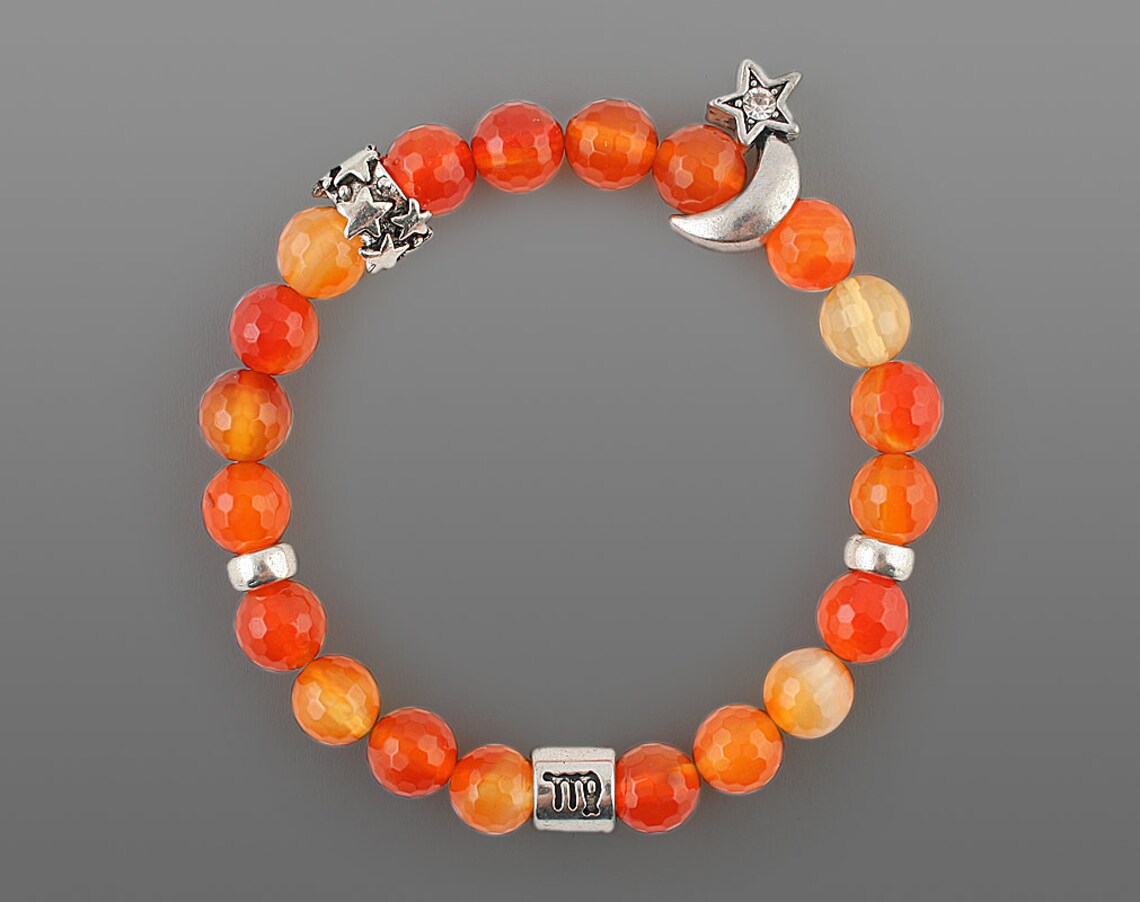 Virgo piedra de nacimiento Virgo zodiac pulsera Carnelian Etsy