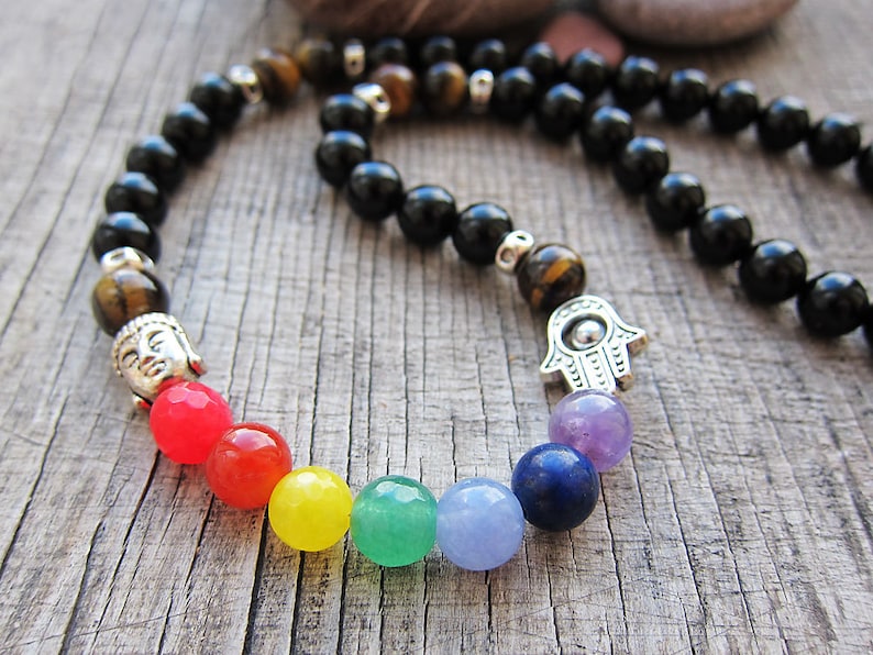 7 Chakra Necklace Meditation Necklace Yoga Necklace Chakra Etsy
