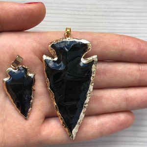 Black obsidian necklace Arrowhead necklace Real obsidian pendant Stone arrow head necklace image 4