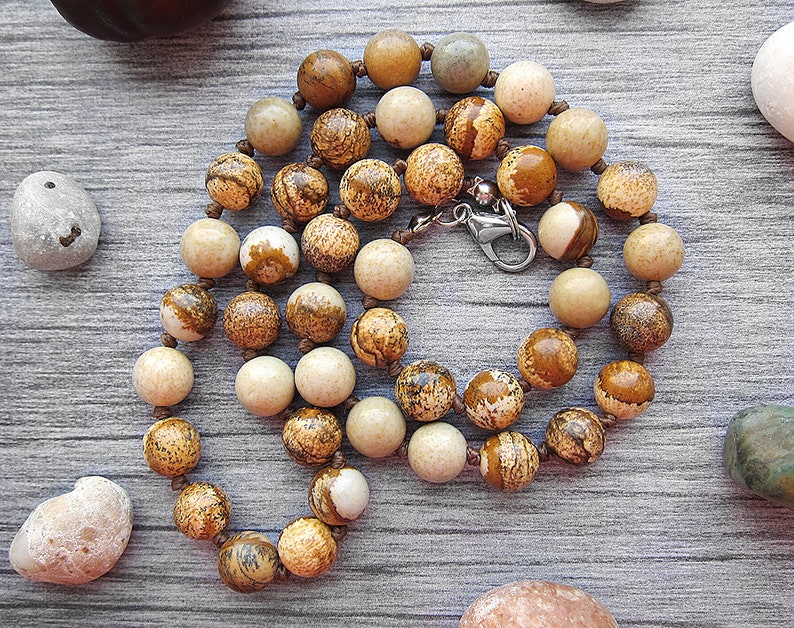 Jasper necklace Men necklace Mens Jewelry for Men bead Etsy