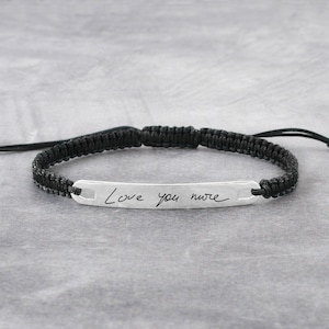 Handwriting bracelet men, Custom Signature Bracelet, Name plate bracelet, Handwritten bracelet, Handwriting jewelry