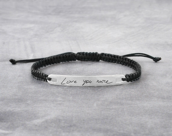 Handwriting bracelet men, Custom Signature Bracelet, Name plate bracelet, Handwritten bracelet, Handwriting jewelry