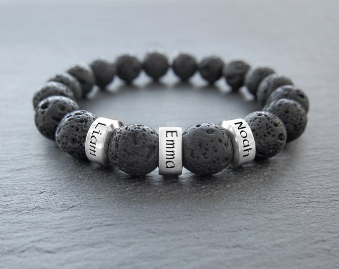 Mens Bracelets Set Gemstone Bracelets Lava Rock Bracelet Gay - Etsy