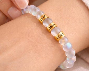 Mama bracelet, Mom bracelet with kids names, Boy mom bracelet, Child name bracelet