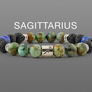 Sagittarius Birthstones December Birthstone Sagittarius bracelet Zodiac jewelry Turquoise bracelet Mens bracelet Constellation jewelry