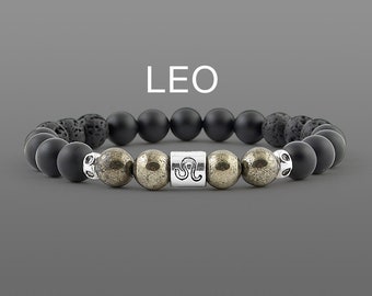 Lejonet stjärntecken armband Lejonet födelsesten Lejonet armband Lejonet stjärntecken armband Herrarmband pärla Lejonet Gåvor till Lejonet stjärntecken pärlarmband för män
