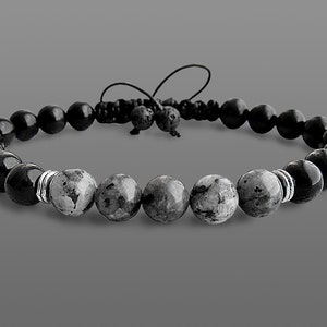 Black Obsidian bracelets Labradorite bracelet Mens crystal bracelet