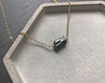 Black tourmaline necklace gold Black tourmaline crystal necklace Schorl necklace Black tourmaline pendant necklace