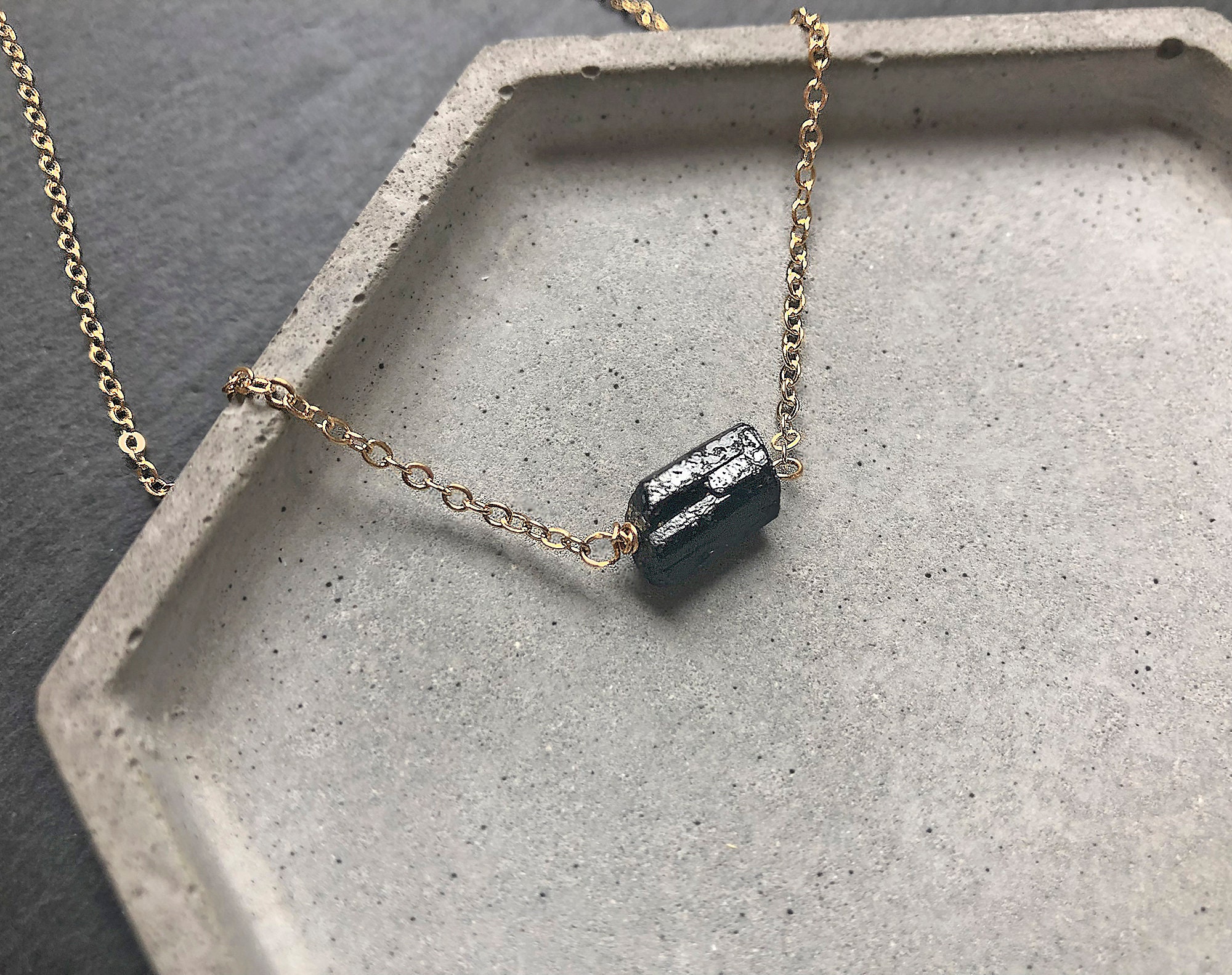 Raw Black Tourmaline Beaded Garnet Necklace — Sivana