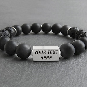 Custom bracelet men onyx bracelet Mens bracelet personalised Mens customized bracelet Personalized onyx bracelets