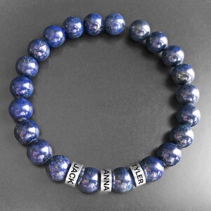 Custom mens bracelet, Fathers day bracelet, Mens bracelet with kids name image 3