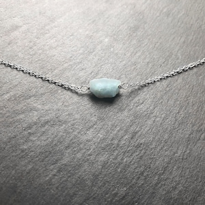 Winzige Aquamarin Kristall Halskette Aquamarin Anhänger Halskette März Geburtsstein Halskette Echt Aquamarin Halskette