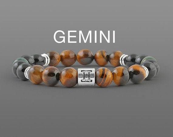 Gemini Zodiac Natural Crystal Bracelet Set - The Crystal Elephant