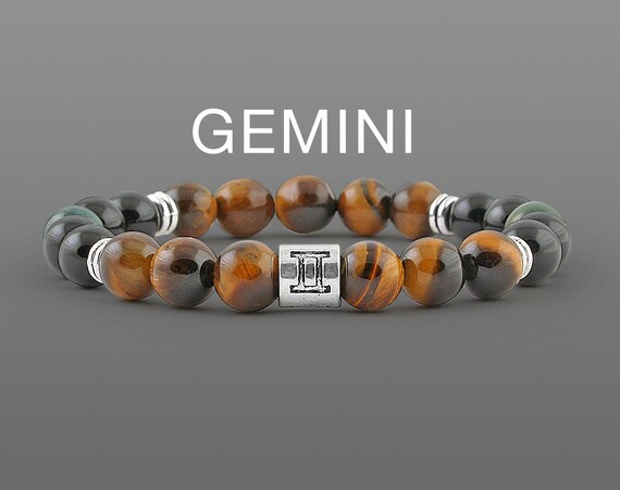 Gemini Zodiac Natural Crystal Bracelet Set - The Crystal Elephant