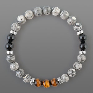 Pulsera Personalizada De Perlas De Mármol Para Hombres 8 De Pulsera Personalizada De Perlas De Mármol Para Hombres 8 De