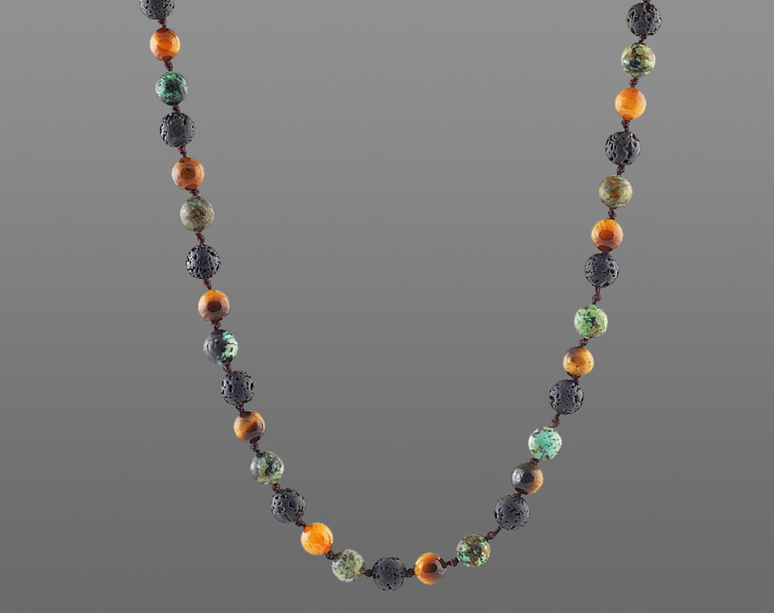 Tiger Eye Necklace Men's Beaded Necklace Minimalist Etsy