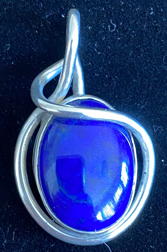 925 Silver Lapis Stone Pendant - image 2