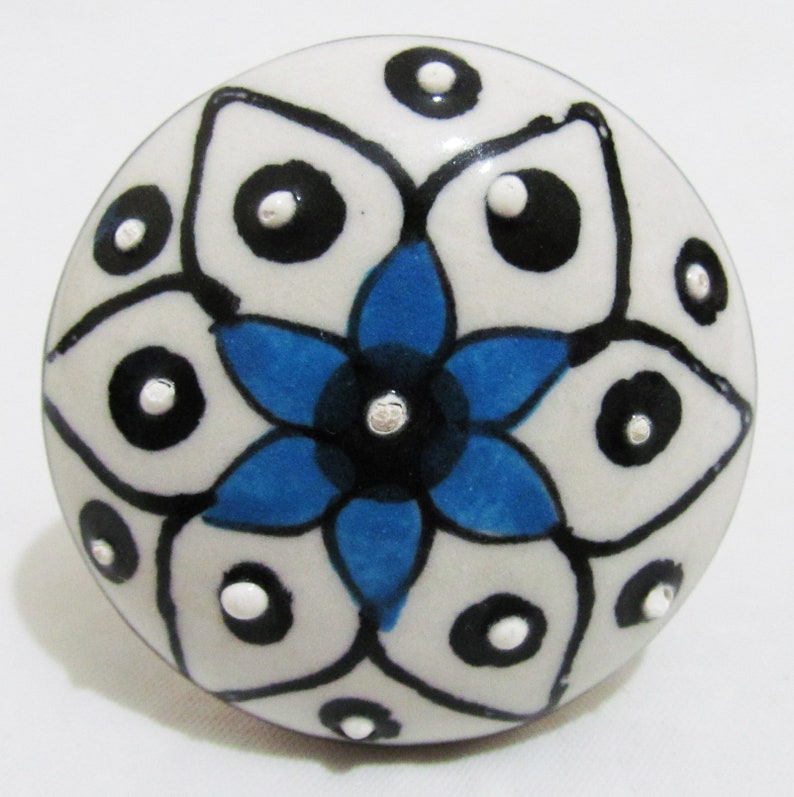 Montreal Floral Artisan Vintage Style Ceramic Knobs Cabinet Etsy