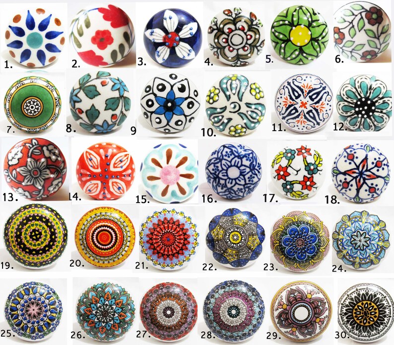 Vintage Style Ceramic Knobs Cabinet Cupboard Door Drawer Etsy