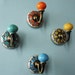 Set Of 4 X Mix Vintage Look Colourful Ceramic Hook | Desertcart