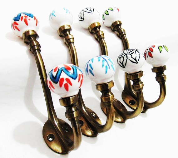 4 X Mix Vintage Style Ceramic Coat Hook Hanger Wall Hooks Door 4 X Mix Vintage Style Ceramic Coat Hook, Vintage Style Metal Coat Hook