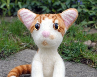 Custom Made Felted Crochet Cat (Tabby Cat)