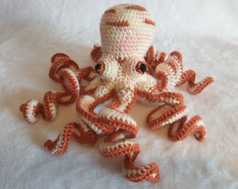 Crochet Octopus (orange and white multi color)