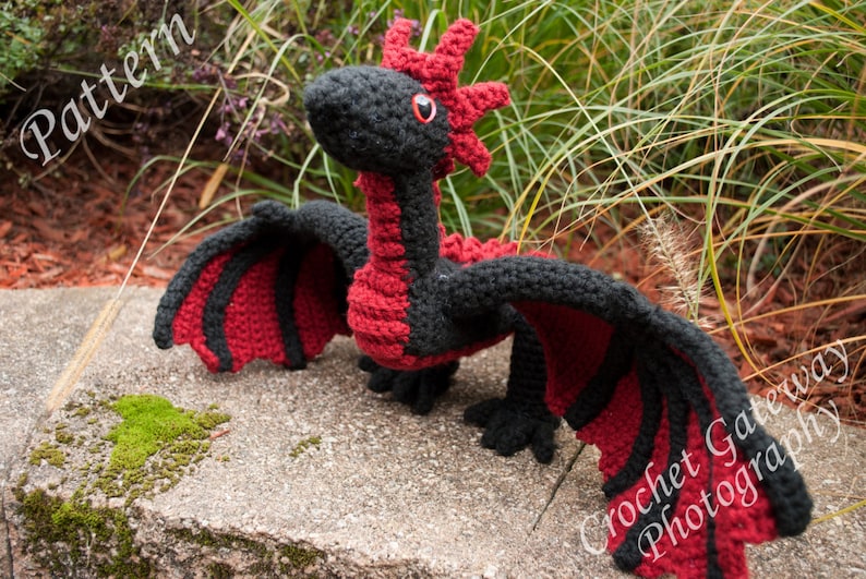 Dragon pattern, Triplet Dragon Crochet Pattern, Dragon toy Pattern image 5