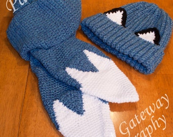 Fox scarf, Double Tail Scarf w/ Pockets and Hat Pattern