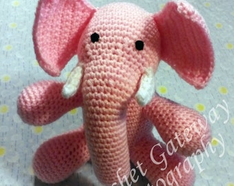 Pink Elephant, Custom, Baby Elephant, crochet elephant