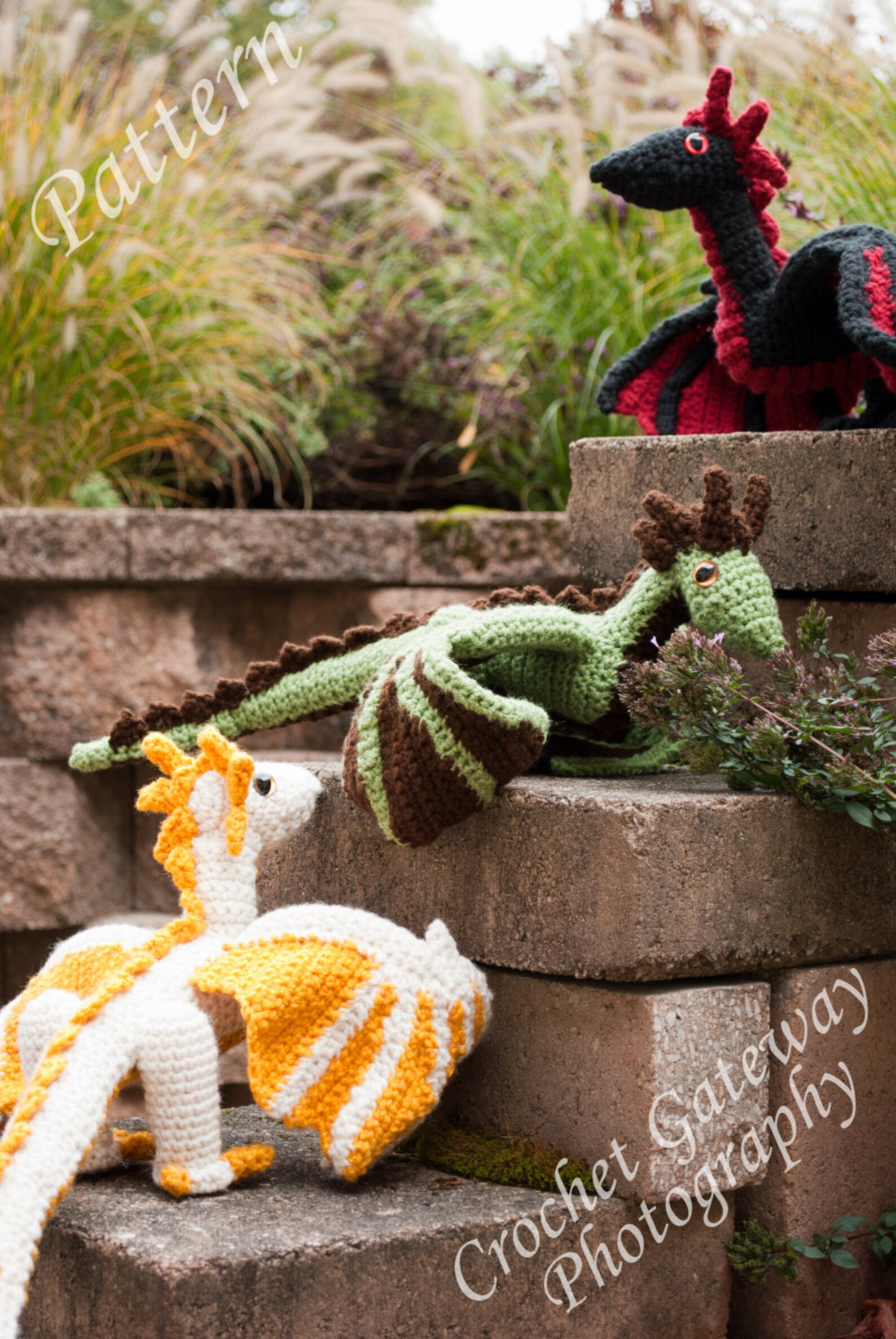 Trippelet Patterns Dragon Pattern, Triplet Dragon Crochet Pattern, Dragon Toy Pattern - Etsy