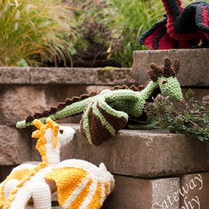 Dragon pattern, Triplet Dragon Crochet Pattern, Dragon toy Pattern image 2