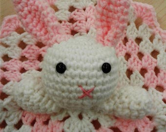 bunny, Crochet baby bunny, Pink Baby bunny, lovie, Baby, Nursery, blankets