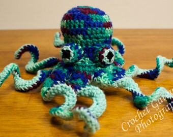 Octopus, Crochet Mini Octopus, Multi Colored Mint Baby Octopus, Sea World, Baby, Nursery, Sea Animals