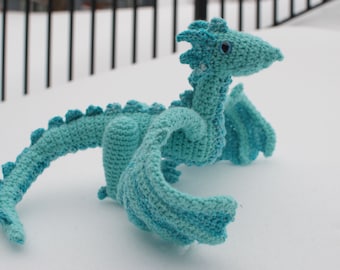 Sleet a Blizzard Dragon from the Transantarctic Mountains Crochet Plushie