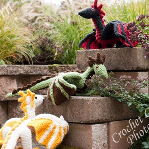 Dragon pattern, Triplet Dragon Crochet Pattern, Dragon toy Pattern image 4