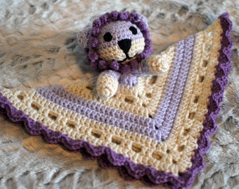 Lyla, Lyla the Purple Crocheted Lion Lovie