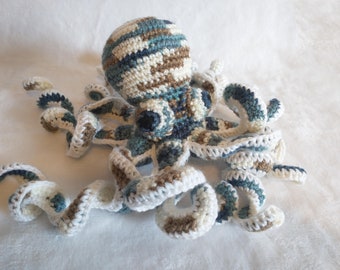 Crochet Octopus (blue and white multi color)