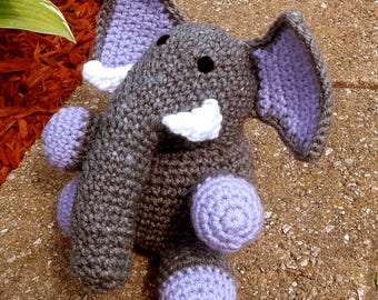 Elephant,Baby Elephant,  Custom, Baby Elephant, crochet elephant, Violet the Elephant