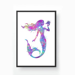 Mermaid... Mermaid Poster. Inspirational Wall Decor. Nursery Home Decor. Printable Wall Art. Believe in Magic...