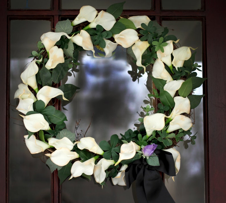 Calla Lily Mourning or Easter Wreath 18 Etsy
