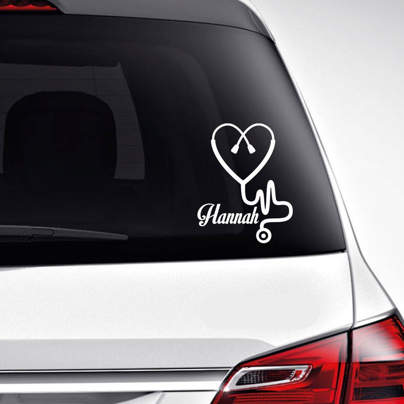 Nurse Heart Custom Window Decal 5 Inch image 1