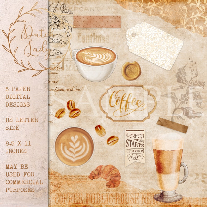 Digital Decoupage & Scrapbook Paper Set Printable Etsy
