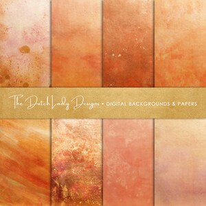 Digital Scrapbook Paper - Copper Textures - Rose Gold Backgrounds - Printable - Paint - Bronze - 8 Papers in .JPEG File - INSTANT DOWNLOAD