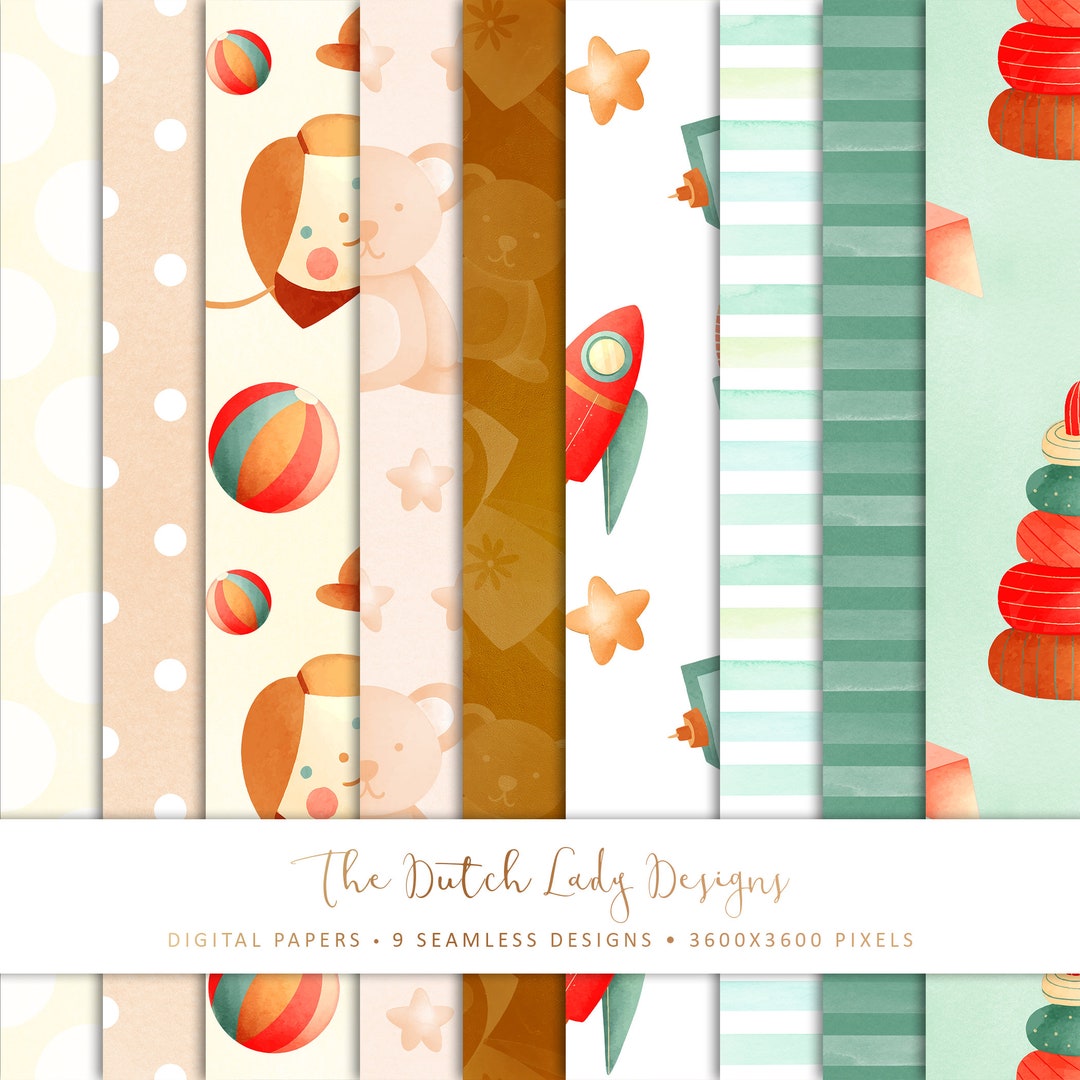 Digital Paper Set - Seamless Patterns - Scrapbook Designs - Tileable ...