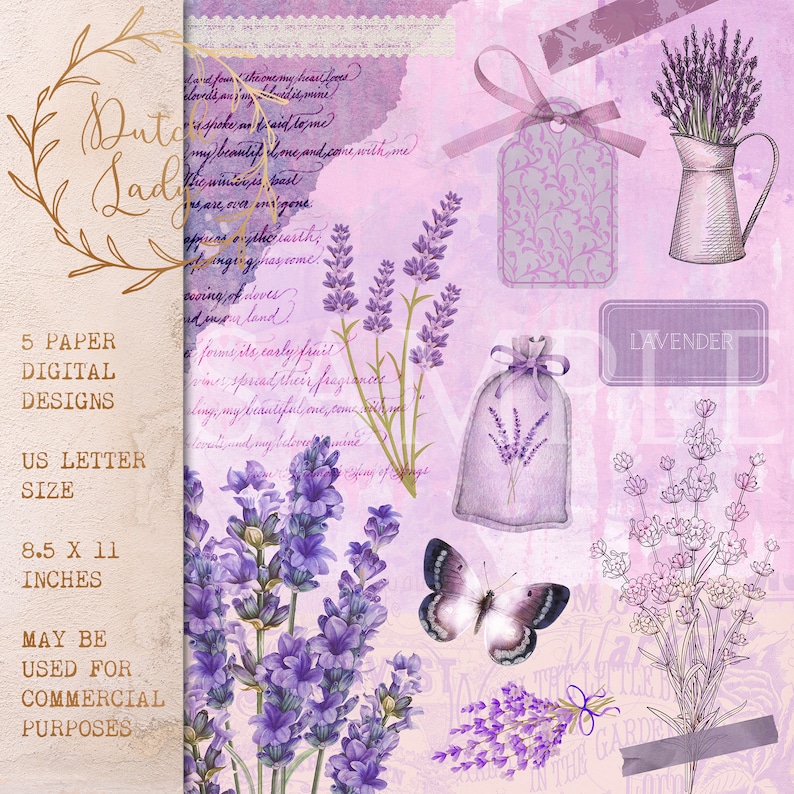 Digital Decoupage & Scrapbook Paper Set Printable Etsy