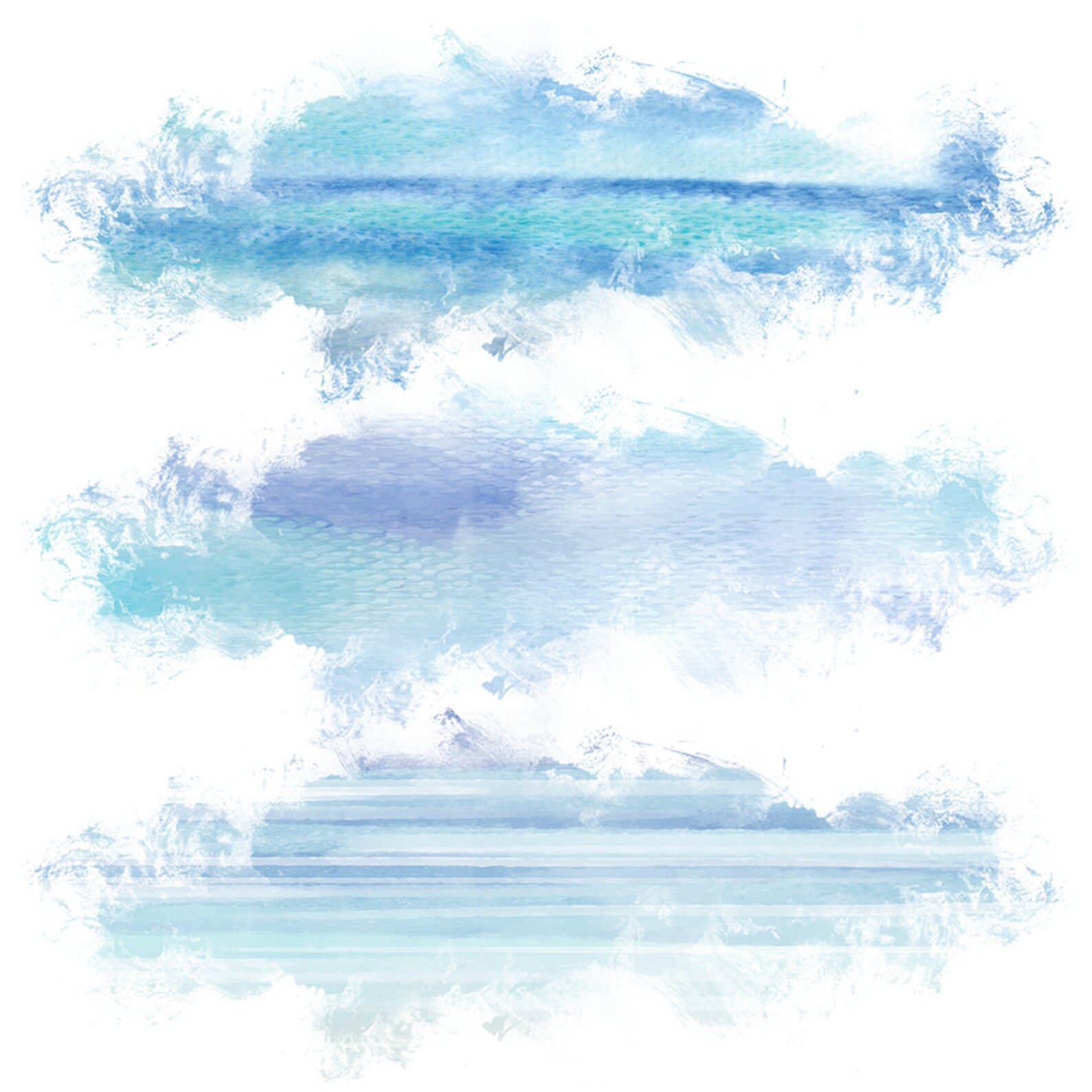 Tinte Wolke Clipart-Set blau rosa und lila Tintenflecken | Etsy