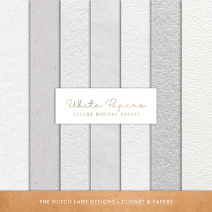 Digital Scrapbook Paper Set - White Paper Textures - Watercolor Paper Textures - Off White Backgrounds - 7 .JPEG Files - INSTANT DOWNLOAD