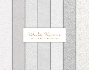 Digitales Scrapbook Papier Set - Weiße Papier Texturen - Aquarell papier Texturen - Off White Hintergründe - 7 . JPEG Dateien - SOFORTIGER DOWNLOAD